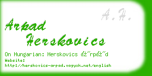 arpad herskovics business card